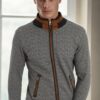 1021 DEWBERRY MEN'S SWEATSHIRT-DARK HERRINGBONE BLACK