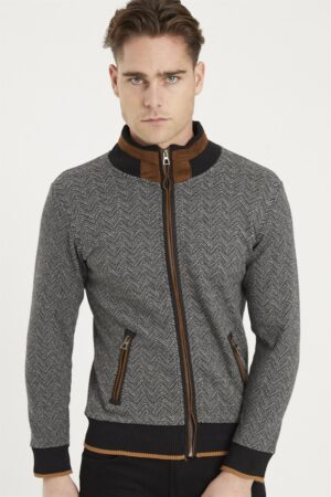 1021 DEWBERRY MEN'S SWEATSHIRT-FISHBACK BLACK