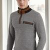 1039 DEWBERRY MEN'S SWEATSHIRT-LIGHT PATTERNED BLACK