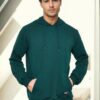 12612 Dewberry Hooded Kangaroo Pocket Mens Sweatshirt-DARK GREEN