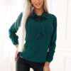 140-24 Business blouse from long distance and front - ZIELONA