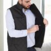 15240 Dewberry Quilted Mens Vest with Fleece Inside-BLACK
