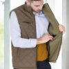 15240 Dewberry Quilted Mens Vest with Fleece Inside-Khaki