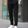 15728 Dewberry Slim Fit Jogger Mens Trousers-BLACK