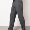 15740 Dewberry Zipper Pocket Embroidery Detailed Sweatpants-ANTHRACITE