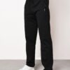 15740 Dewberry Zipper Pocket Embroidery Detailed Sweatpants-BLACK