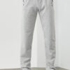 15740 Dewberry Zipper Pocket Embroidery Detailed Sweatpants-GREY