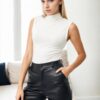 18697 Dewberry Sleeveless Women Blouse-WHITE