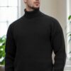 18701 Dewberry Turtleneck Mens Knitwear-BLACK