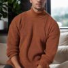 18701 Dewberry Turtleneck Mens Knitwear-CINNAMON