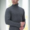 19295 Dewberry Turtleneck Mens Sweater-DARK GREY