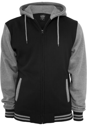 2-colour zip-up sweatshirt BLK/GREY