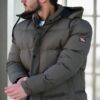 23453 Dewberry Removable Hood Faux Fur Lined Slim fit Jacket-Khaki