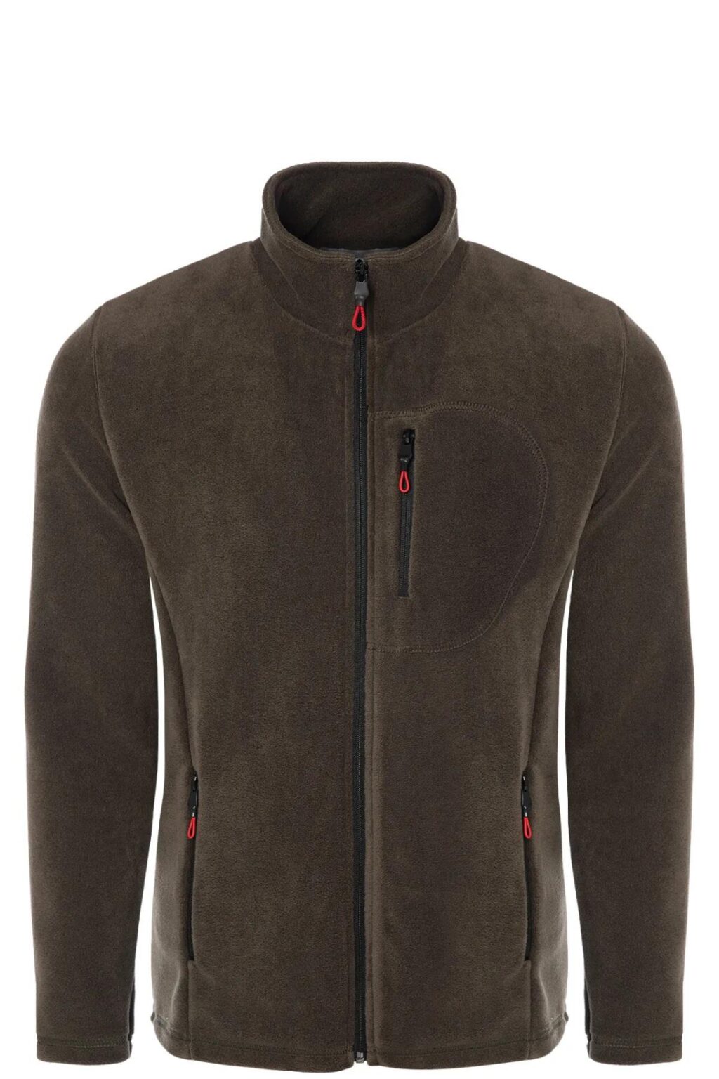 24601 Dewberry 5 Pocket Outdoor Full Zipper Fleece Jacket-DARK KHAKI-2