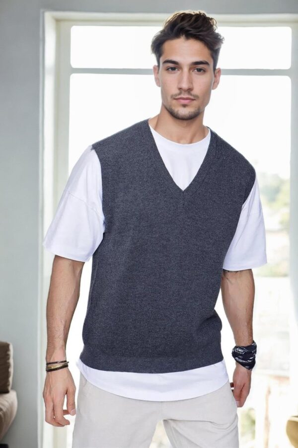 26088 Dewberry V-Neck Mens Sweater-ANTHRACITE