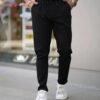28229 Dewberry Elastic Lace Mens Jogger Pants-BLACK