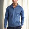 28296 Dewberry Polo Neck Mens Knit Sweater-INDIGO