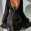 29457 Dewberry Ethnic Women Pareo-BLACK