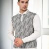 29477 Dewberry Zippered Polo Collar Mens Sweater-STONE