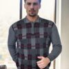 29496 Dewberry Zippered Polo Neck Mens Sweater-GREY