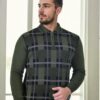 29496 Dewberry Zippered Polo Neck Mens Sweater-Khaki