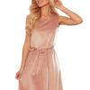 296-7 VICTORIA trapéz ruha - VELOR - DIRTY PINK