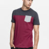 3-Tone Pocket T-Shirt Burgundy/Cha/Grey