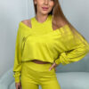 3-piece set Sweatshirt + top + leggings kiwi