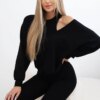 3-piece set sweatshirt + top + leggings black