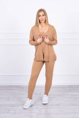 3-piece sweater set cappuccino