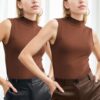 32501 Dewberry 2-Piece Sleeveless Body Set-COFFEE
