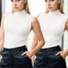 32501 Dewberry 2-Piece Sleeveless Body Set-WHITE
