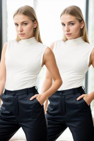 32501 Dewberry 2-Piece Sleeveless Body Set-WHITE