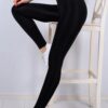 35459 Dewberry High Waist Womens Sports Leggings-BLACK