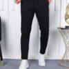 36197 Dewberry Ids Slim Fit Lycra Fabric Mens Trousers-BLACK