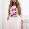 3D dress with zircons powder pink