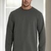 40222 Dewberry Double Crew Neck Mens Sweatshirt-KHAKI