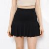 40688 Dewberry Women Mini Shorts Skirt-BLACK