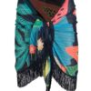 43272 Dewberry 43272 Dewberry Patterned Pareo with Tassels-BLACK-ORANGE