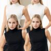 45246 Dewberry 4-Piece Sleeveless Body Set-BLACK-WHITE