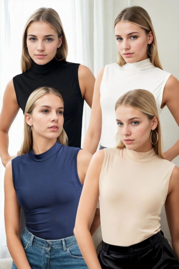 45246 Dewberry 4-Piece Sleeveless Body Set-NAVY BLUE-CREAM-BLACK-WHITE