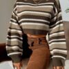 46157 Dewberry Knit Crop Womens Sweater-VISION