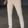 47676 Dewberry Italian Cut Elastic Fabric Mens Trousers-KREM