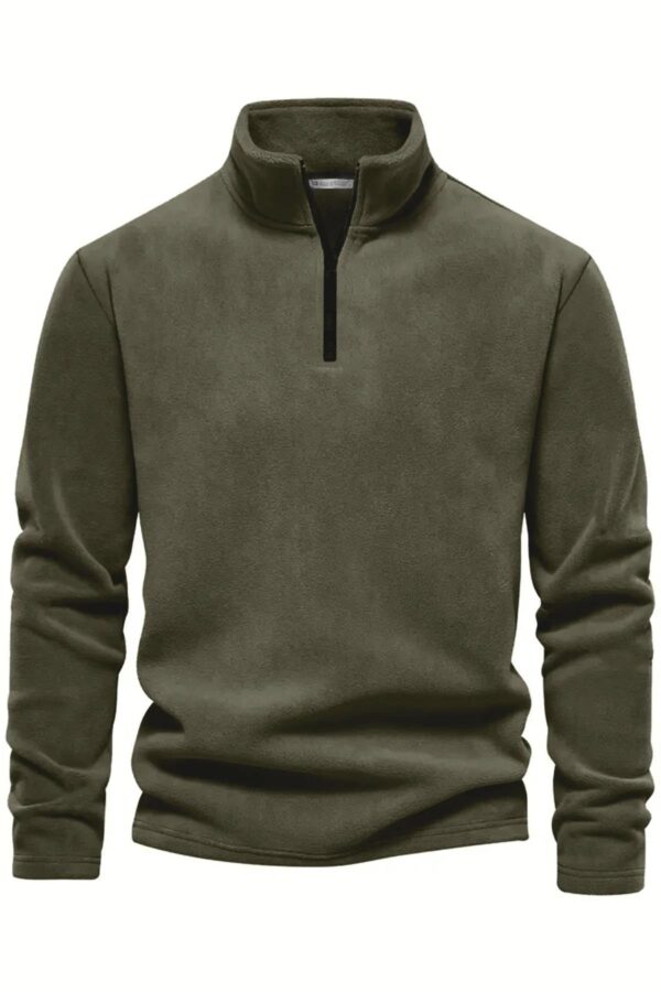 49143 Dewberry Half Zipper Stand Collar Mens Fleece-OPEN KHAKI