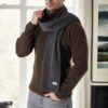 49766 Dewberry Knitted Mens Scarf-ANTHRACITE