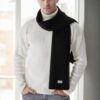 49766 Dewberry Knitted Mens Scarf-BLACK