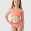 4F Girls' Two-Piece Swimsuit - Coral/Purple