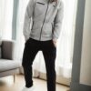 51357 Dewberry Plus Size Mens Tracksuit Set-GREY