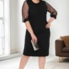 52441 Dewberry Plus Size Dress-BLACK