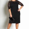 52457 Dewberry Plus Size Dress-BLACK